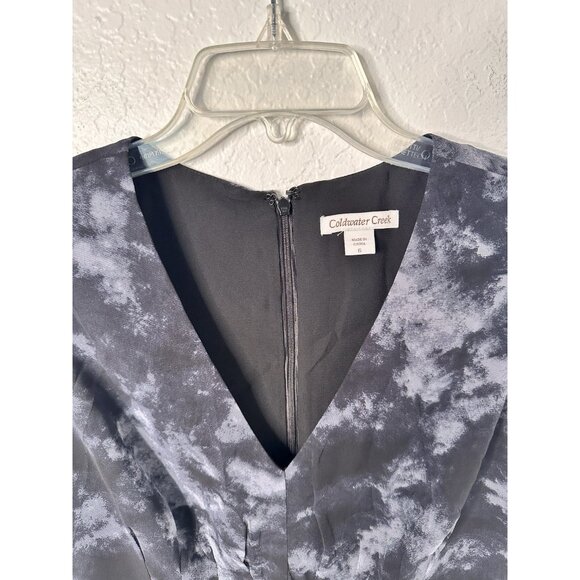 Coldwater Creek Women's Black and Cloud Print Dress - Picture 4 of 6